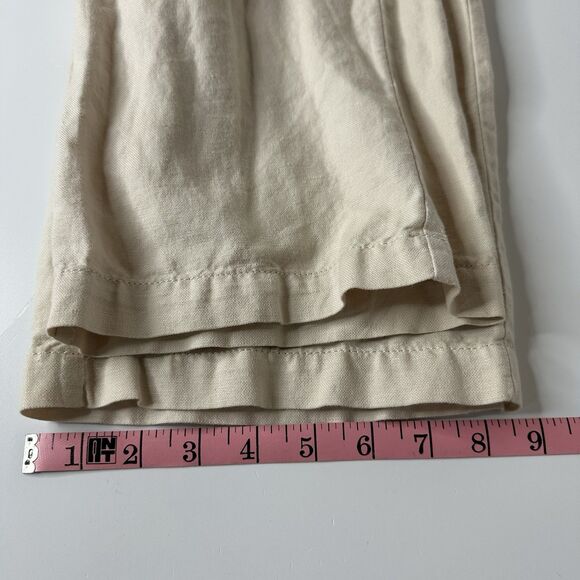 Eddie Bauer Linen Blend Pants Womens Sz 12 Beige Coastal Beach Casual Vacation - Picture 11 of 12